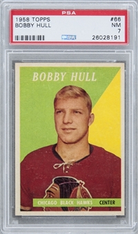 1958/59 Topps #66 Bobby Hull Rookie Card - PSA NM 7